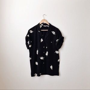 Vintage Liz Claiborne Tropical Leaf Button Up